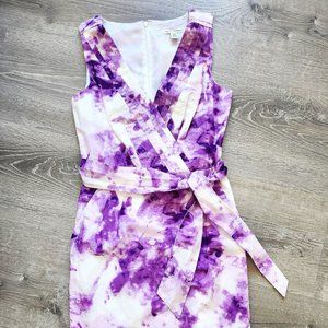 Banana Republic Purple White Tie Dye Dress. EUC. (Day dress/cocktail/formal/Work